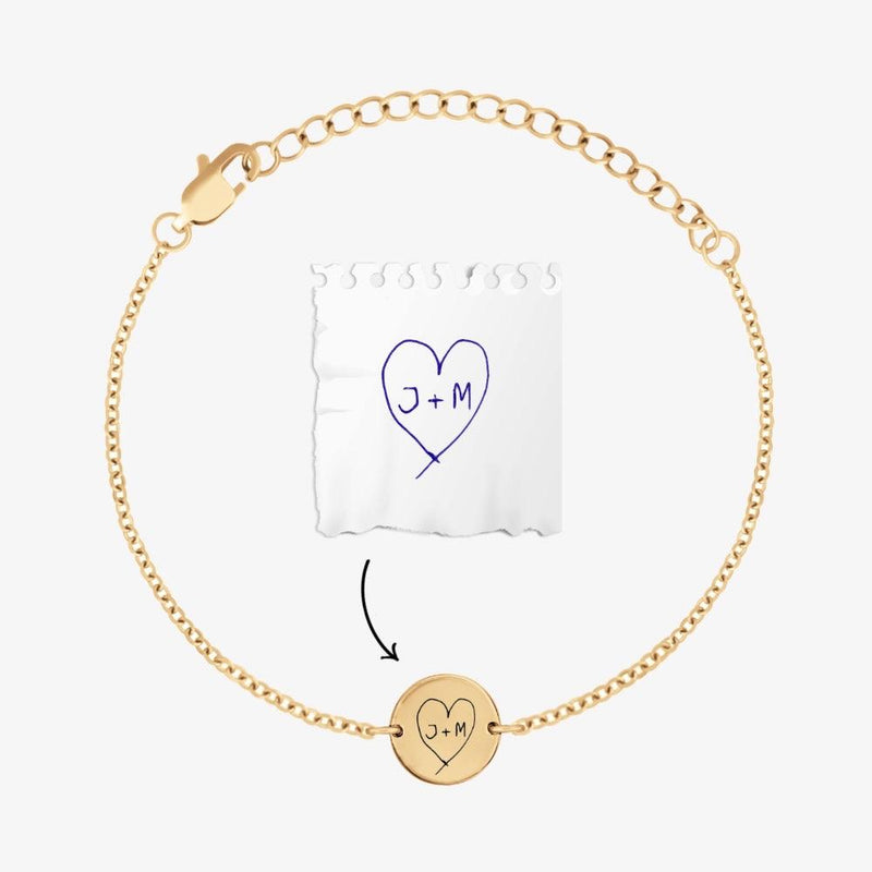 Custom Handwriting Coin Bracelet - Customcuff