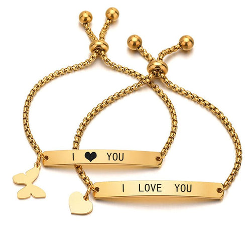 Luxe Engraved Charm Bar Bracelet