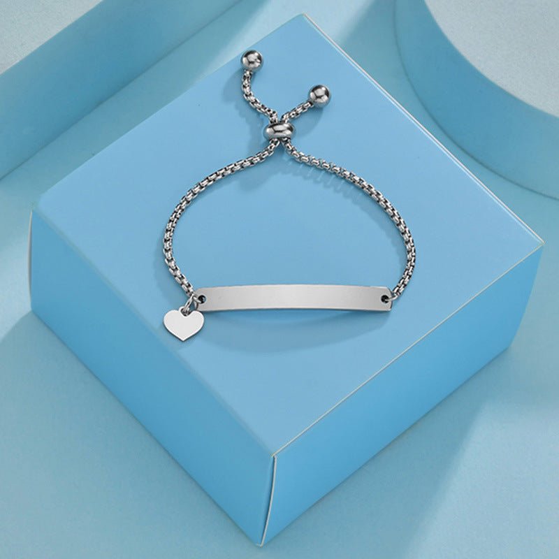 Luxe Engraved Charm Bar Bracelet