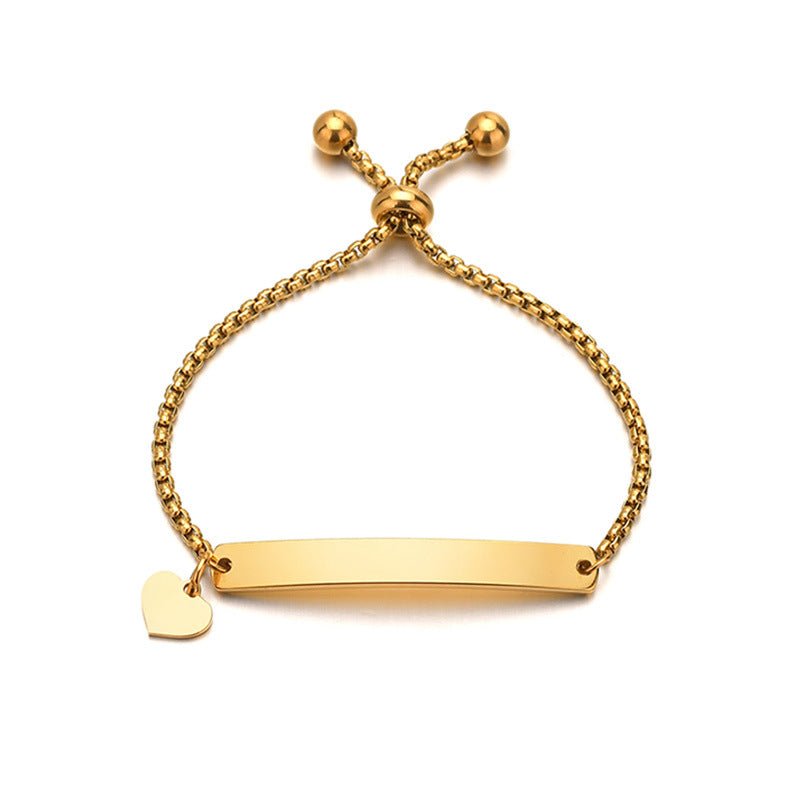 Luxe Engraved Charm Bar Bracelet