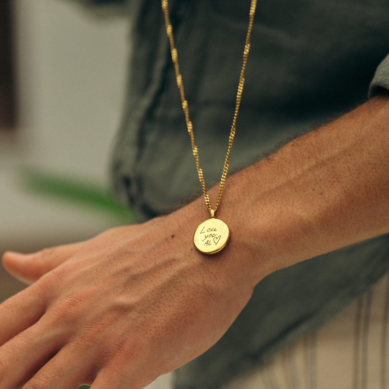 Handwriting Coin Necklace Set - Customcuff