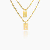 Elegant Initial Charm Layered Necklace - Customcuff