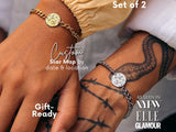 Custom Star Map By Date Matching Bracelet Set for couples, Best Friend Bracelets, First Anniversary Gift, Long Distance Gift for Girlfriend