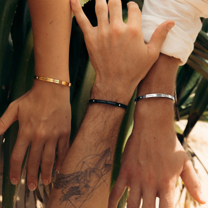 Personalized matching couples cuff 2025 bracelets
