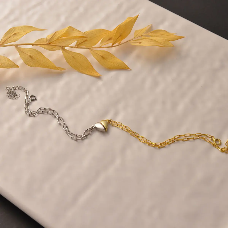 Magnetic Chain Heart Bracelet Set