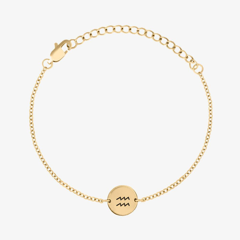 Minimal Zodiac Sign Coin Bracelet