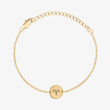 Minimal Zodiac Sign Coin Bracelet