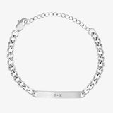 Custom bracelet in silver with initials engraved