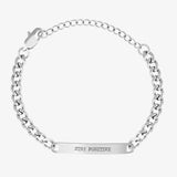 Customizable bracelet in silver with stay positive engraving