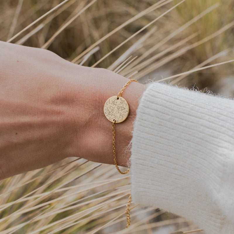 Custom Minimal Star Map Bracelet Set - Customcuff