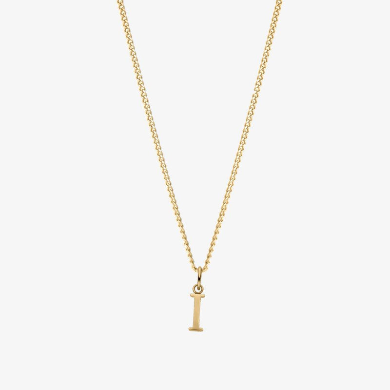 Gold T-Bar On Fine Curb Chain - Tilly Sveaas Jewellery