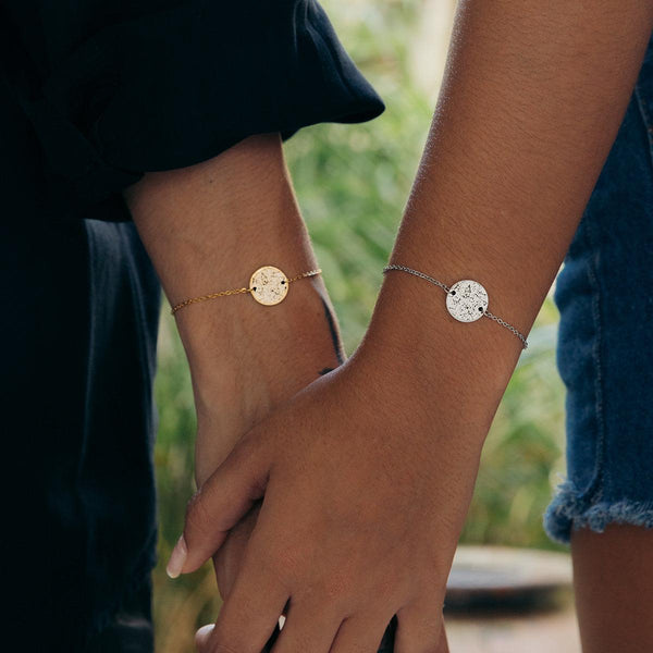 Custom Minimal Star Map Bracelet Set - Customcuff