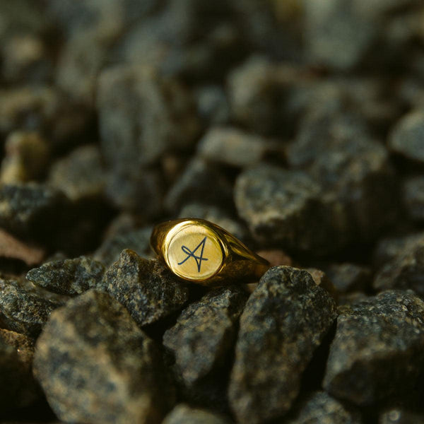 Single Initial Signet Ring