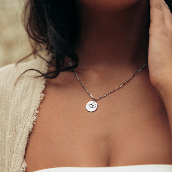Handwriting Coin Necklace - Customcuff