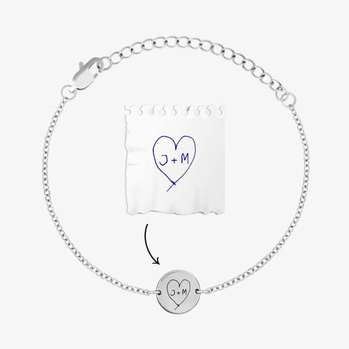 Custom Handwriting Coin Bracelet - Customcuff