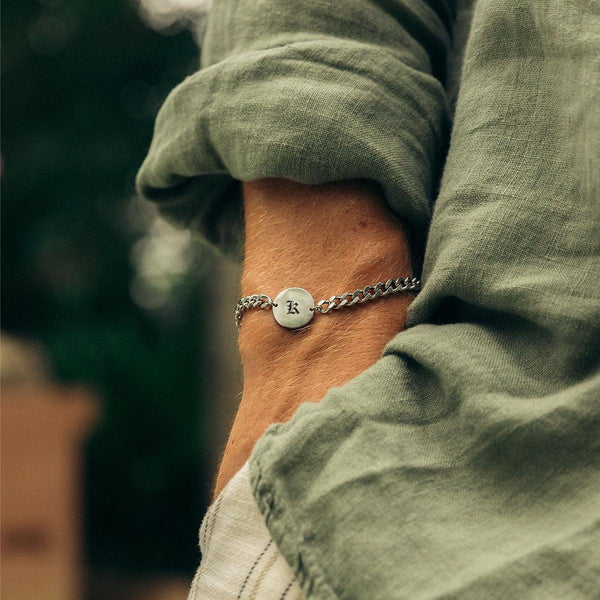 Initial Chain Coin Bracelet - Customcuff