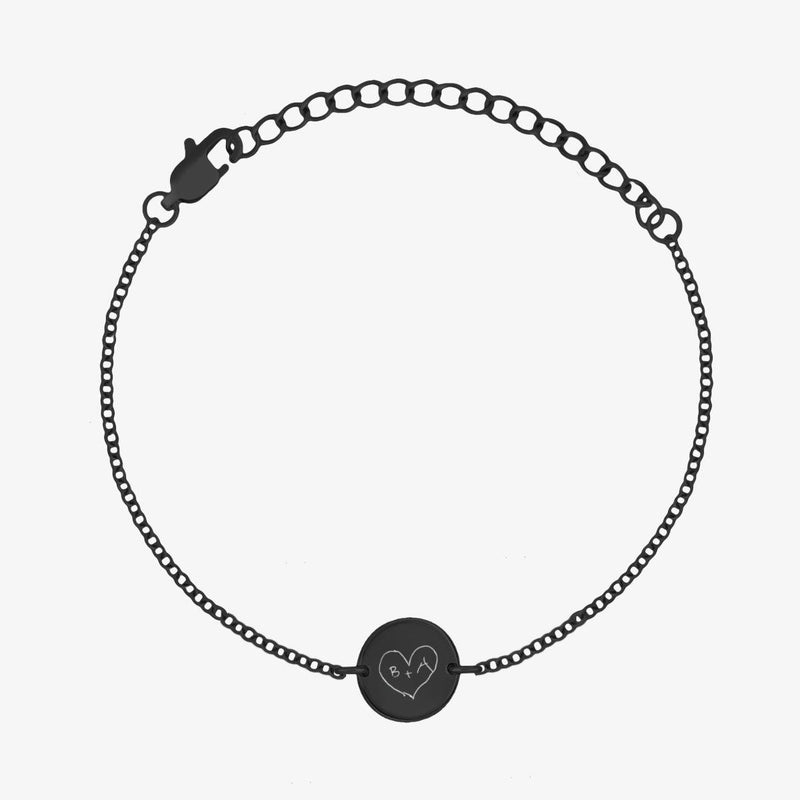 Minimal Handwriting Coin Bracelet