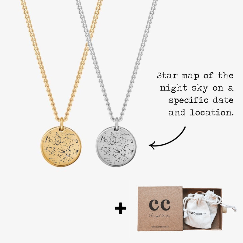Custom Star Map Necklace Gift Set
